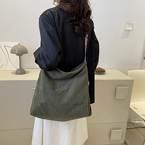 Image of JARKJARD Women Corduroy Tote Bag Large Shoulder Hobo Bag for Women Boho Casual Handbag Purse