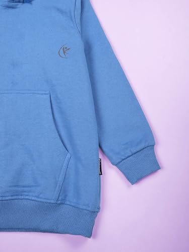 Image of KiddoPanti Unisex Solid Pullover Hooded Fleece Sweatshrit | Cotton Poly Fleece Fabric | Waist Length, Full Sleeve Hoodie | 2 Kangaroo Pockets | Winter Wear for Boys & Girls
