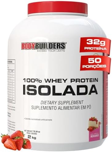 Whey Protein 100% Isolada Morango 2kg - Bodybuilders