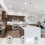 TORCHSTAR 8-Pack 5CCT 6 Inch Slim LED Recessed Lighting with Junction Box, Anti-Glare Baffle Trim, CRI90 Dimmable Aluminum Ceiling Downlight, Air Tight & IC Rated, 2700K3000K3500K4000K5000K Selectable