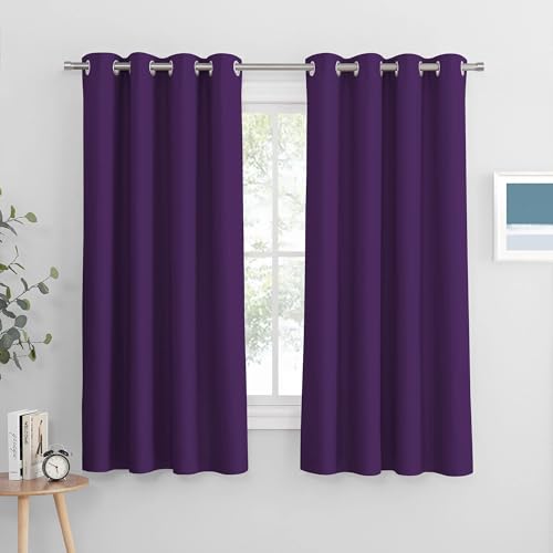 Image of PONY DANCE Blackout Curtains for Bedroom, Purple, 2 Panels, 46 x 60 Inch