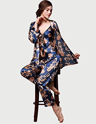YANZHAO-Ensemble-de-pyjama-3-pieces-en-satin-de-soie-pour-femme-Motif-floral-soyeux-Vetement-de-nuit-caraco-avec-peignoir-et-pantalon