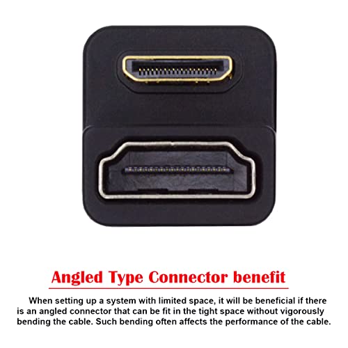 CY 4K Cable 360 Degree Up Opposite U Shape Back Angled Mini HDMI 1.4 Male to HDMI Female Extension Adapter Converter - Image 2