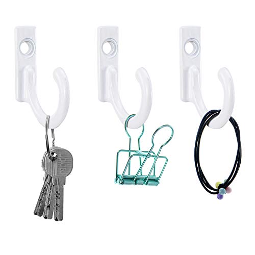 100 Pieces Key Hooks Jewelry Small Hooks Key Hanging Small Hooks Wall Mounted Single Hook Robe Hooks Coat Hooks And 110 Pieces Screws For Hanging Hat, Scarf, Bag (White,100 Pieces) #TOP6