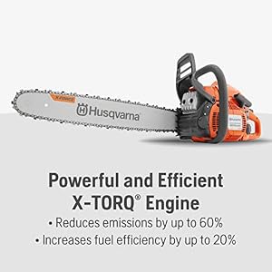 Husqvarna 450 Rancher 20 Inch Gas Chainsaw, 50.2-cc 3.2-HP, 2-Cycle X-Torq Engine, For Tree Pruning, Yard Cleanups and Firewood Cutting, 970613120 — photo 3 of 6