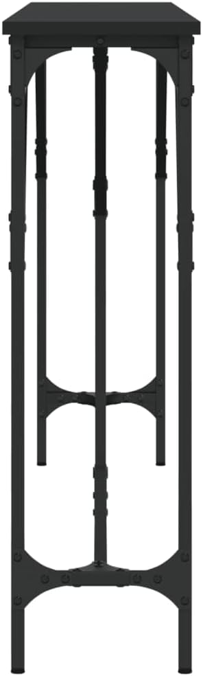 vidaXL Console Table, Accent Side Table, Storage Sofa Table for Living Room Hallway Entryway, Industrial Style, Black Engineered Wood