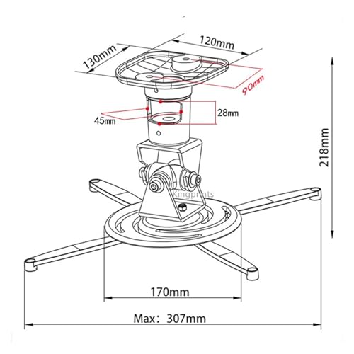 Soporte de proyector para techo regulable: disfrute del cine en casa con brazo giratorio 3