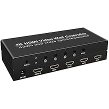 2x2 HDMI Video Wall Controller,Video Image Processor Screen Splicing 4K Output TV Wall Processor,4 Way HDMI 180 Degree Rotate 4 TV Screens into 1 Wall Display