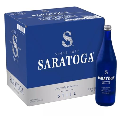 Saratoga| Spring Water, Still (Non-Sparkling), 28 fl oz Glass Bottles (Pack of 12)