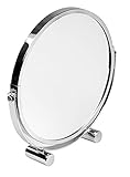 Home Basics Heavy Duty Chrome Plated Steel, Cosmetic Make-up Bathroom Round Mirror, Silver