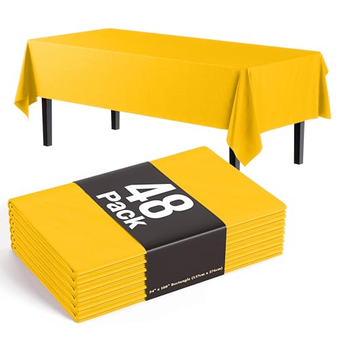 Exquisite Yellow Rectangle Tablecloth 54"X108" - 48 Pack