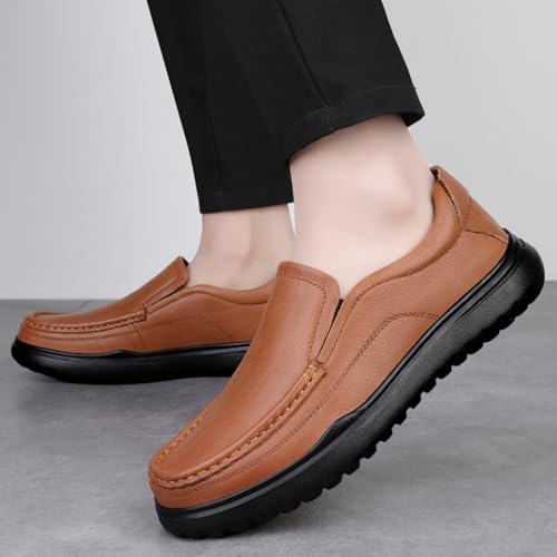 Top - Grain Cowhide Mens Loafers Slip on Shoes Casual Comfort Soft Moccasin Daily Flats Driving Walking Shoes Lightweight3