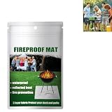 GNAUMORE Alfombra Barbacoa Exterior,Tapete Ignífugo para Barbacoa,Tapete para Parrilla para Barbacoa,Brasero Resistente al Fuego,Alfombrilla Rectángulo para Fogatas Resistente al Calor