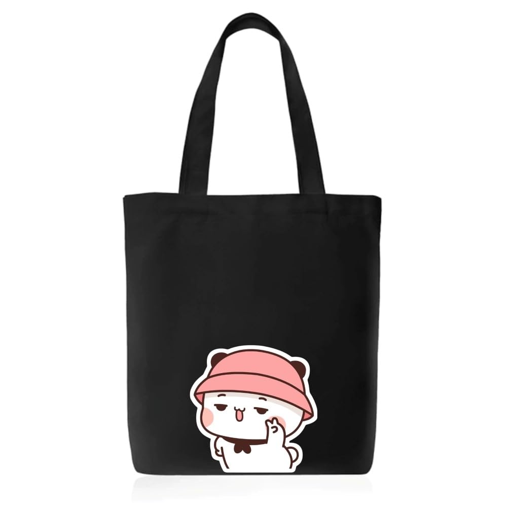 Diva Collection Eco Friendly 300 GSM Canvas Black/Natural Color Tote Bag With Magnet Button Closure 16 Height 14 Width Inches Canvas Bag College Bag Women Bag Cotton Bag-image-35