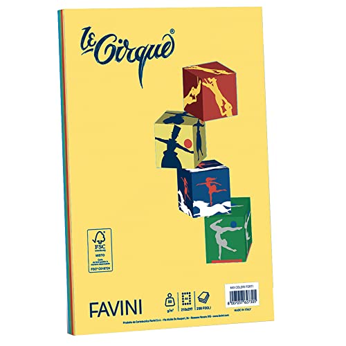 Papier lecirque A4 de couleur vive Favini pour le dessin et l'école