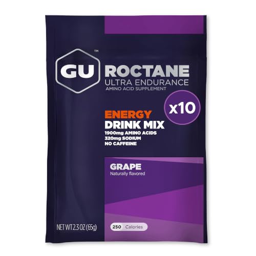 GU Energy Roctane Energy &amp; Hydration Drink Mix, Grape, 10 Single Serving Packets