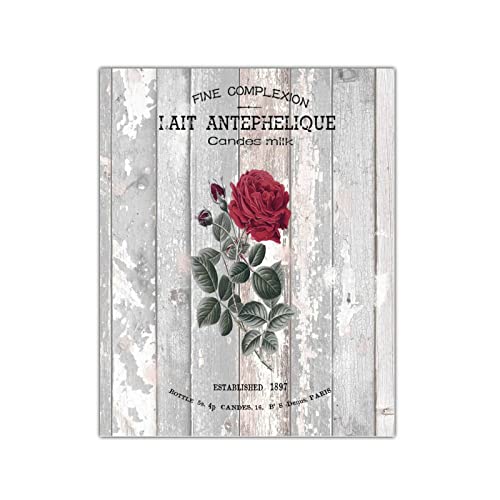 Bouquet de roses plaque en bois vintage pour salon chaleureux