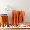 BATTILO HOME Burnt Orange Throw Blanket for Couch, Decorative Fall Throw Blanket with Tassels Halloween Throw Fall Decor, 50"x60" #4