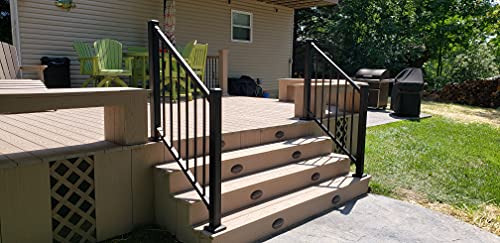Weatherables Stanford Railing Kit – Aluminum Indoor & Outdoor Stair Railing Kit For Concrete Steps Or Wooden Stairs, Made With Durable & Low-Maintenance Black Powder-Coat Finish (36 In. H X 6 Ft. W) #TOP7