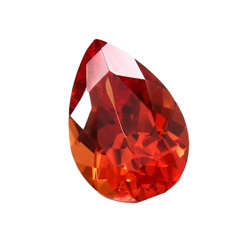 Saphir orange Fanta de prestige taille poire 13x9mm pour haute joaillerie