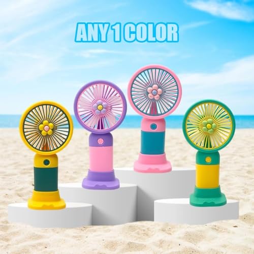 Image of Portable Rechargeable Mini Fan | 400mAh USB Handheld Small Fan with 3 Speed Modes | Silent Personal Pocket Cooling Fan for Travel, Office Desk, Makeup, Kitchen, and Kids (Multicolor)