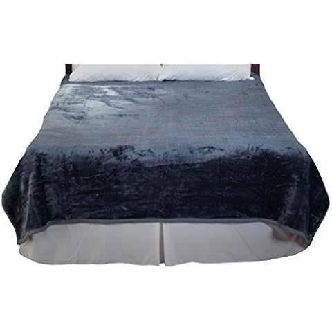 Bedford Home Grey Solid Soft Heavy Thick Plush Mink Blanket 8 Pound (66A-04360) Cover