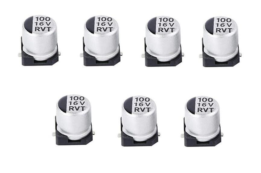 100uF 16V Aluminium Electrolytic Capacitors 6x8mm UUA1C101MCL1GS- SMD - Pack Of 7
