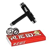 Bones Reds Skateboard Bearings 8-Pack [for Skateboards, Longboards, Scooters, Spinners] (_Bones...