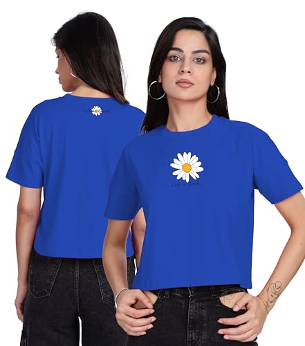 Image of SHODOX Women's 100% Cotton Regular Fit Printed Half Sleeve T Shirt Casual Summer Wear Soft Breathable Top Daily Comfort Style