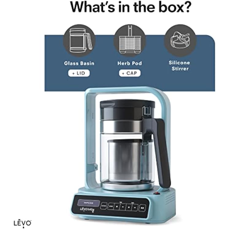 LEVO C - Herbal Oil and Butter Infusion Machine for Large Batches - Botanical Decarboxylator & Oil Infuser Machine - Mess-Free & Easy to Use - Make Infused Gummies, Brownies, Cookies - Midnight Blue