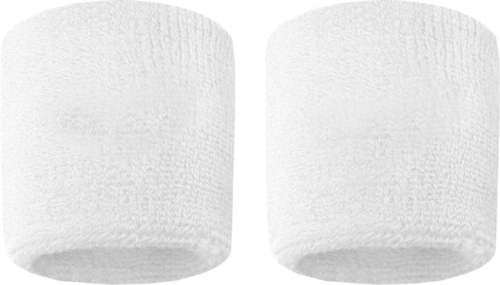 White Terry Cotton Wristbands, Sports Sweatbands, 2 Pack-image-13