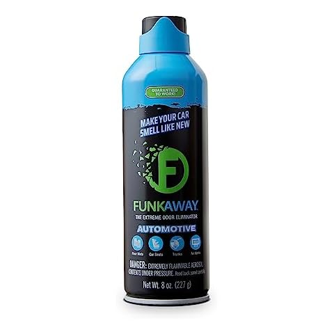 FunkAway Automotive Aerosol Spray, 8 oz., The Extreme Odor Eliminator for Cars, SUVs, Trucks, RVs and Boats, Make Your Car Smell Like New Again Cover