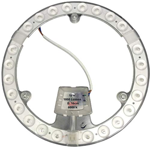 Patabit Circolina Led Ricambio Al Posto Della Lampada Neon per Trasformate La Plafoniera A Led | Lampadina Circolare Led Luce Fredda Calda E Naturale (18W, Luce Fredda 6000k)