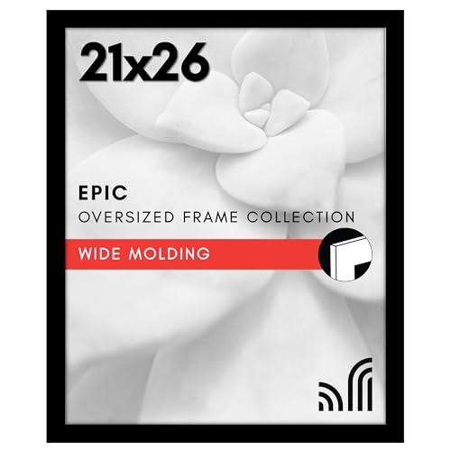 Americanflat 21x26 Picture Frame with Polished Plexiglass - Black Picture Frame - Wide Photo Frames Made of Engineered Wood for Vertical or Horizontal Wall Display - Epic Collection - Black