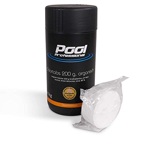 Pool Professional Chlortabs 200 g langsam löslich | 1 kg Dose | zur Desinfektion des Schwimmbeckens Cover