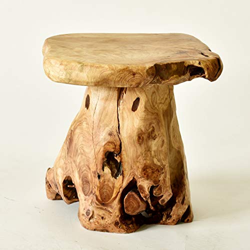 WELLAND-Tree-Stump-Stool-Live-Edge-Natural-Edge-Side-Table-Plant-Stand-Nightstand-Mushroom-Stool-14-Tall