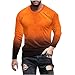 Sales Today Clearance Long Sleeve Tee Shirts for Men Graphic Marble Print Casual Pullover Big and Tall Crewneck Sweatshirts Sports Tees Mens Cotton t Shirts Orange 2X