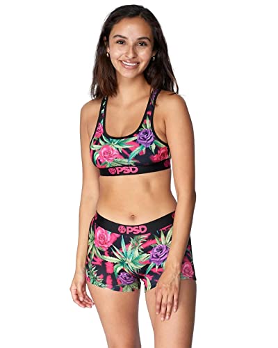 Psd Womens Pink Paradise Sky Sports Bra, Multi, L #TOP1