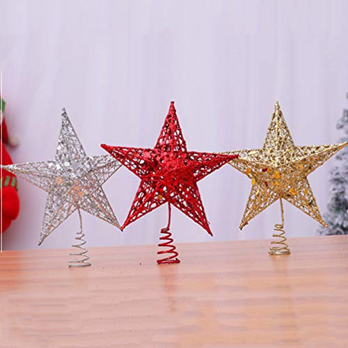 Topo de Árvore de Estrelas de Natal BESTOYARD Topper Árvore de Natal Glitter Árvore de Natal Brilhan