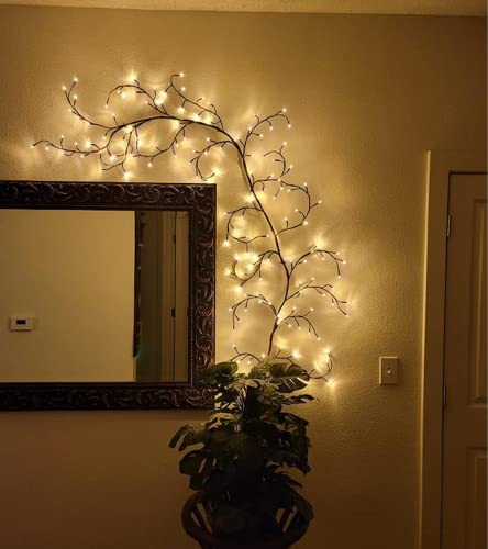 Image of LKGOOD Vines for Home Decor with Remote Control On /Off Timmer Dim,7.5Ft Christmas Decorations Artificial Tree Branches with 144 LEDs Enchanted Willow Vine for Indoor Walls Bedroom Decor(1PCS)