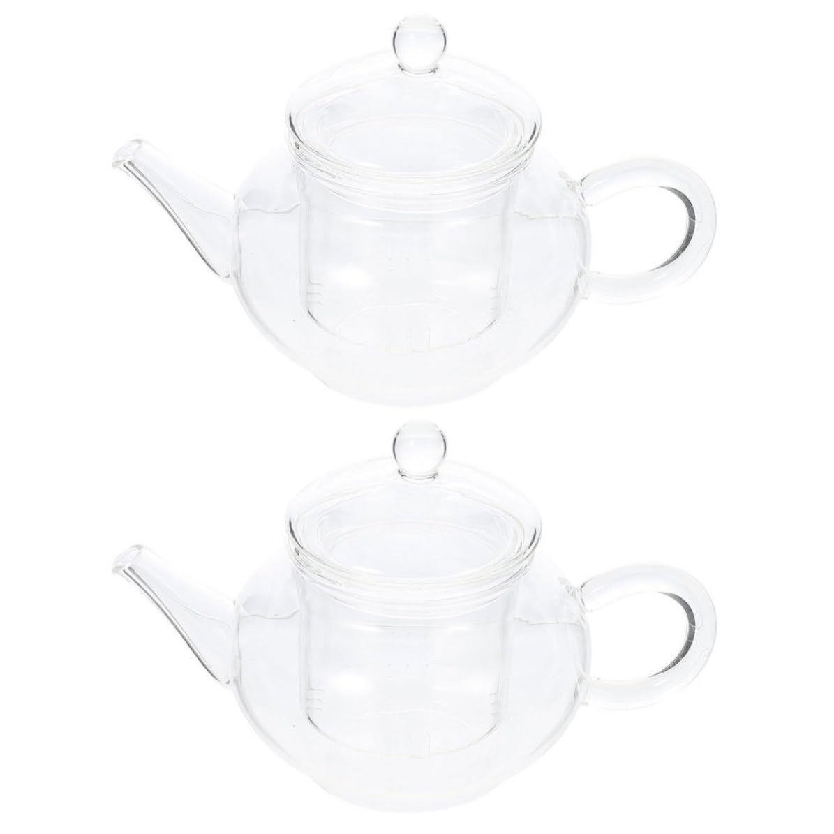 2 Pezzi Teiera in Vetro con Infusore, 250ml, Manico Anti-scottatura, Resistente al Freddo, Impugnatura Ergonomica, per Tisane e Tè, Uso Domestico e Ufficio