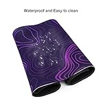 Purple Topographic Map Mouse Pad Large XL Geographic Contour Gaming Mousepad Extended Long Keyboard Desk Mat with Non-Slip Rubber Base for Office Laptop Computer 31.5'' X 12'' - Image 5