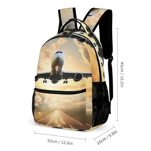 Airplane Backpack Set 3 Piece, Durable Backpack Insulated Lunch Bag Portable Pencil Case for Men Women2