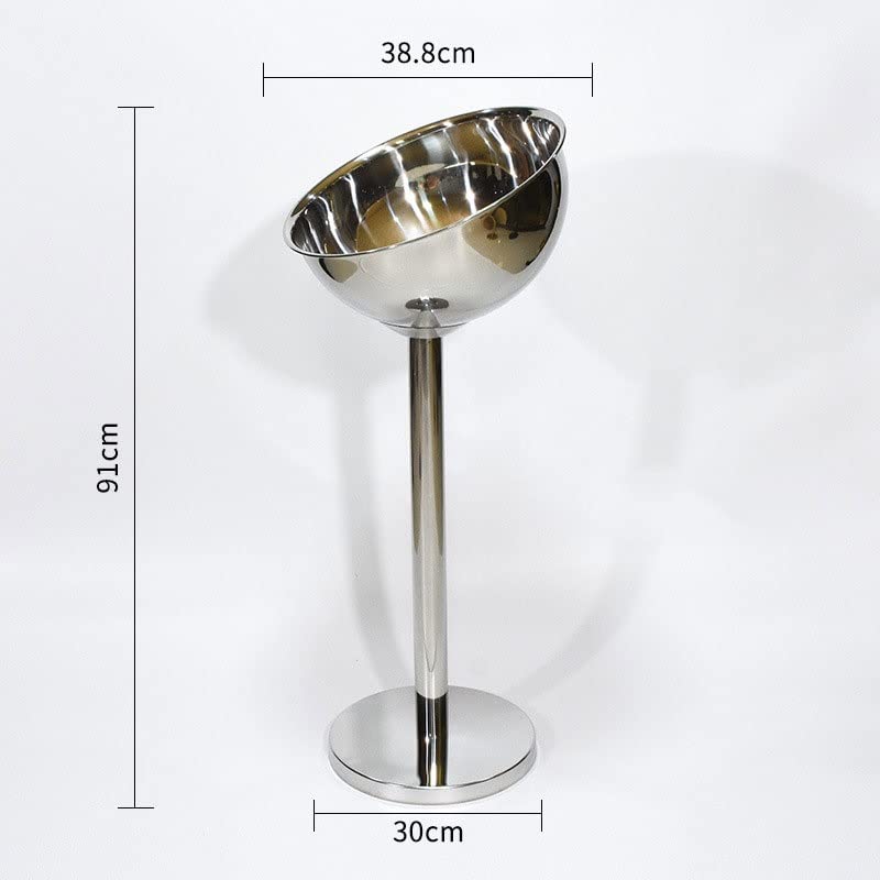Saturey EIN Eiskübel Eile Eimer Vertikal mit Rack Champagner Eimer Verdickter Edelstahl EIS Weinbecken Bar Ware Beverage Barware Zubehör Eiskühler Sektkühler Eiswürfelbehälter (Color : C)