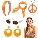 PEZPEOR Lot de 5 accessoires hippie pour femme des années 60 et 70, avec...