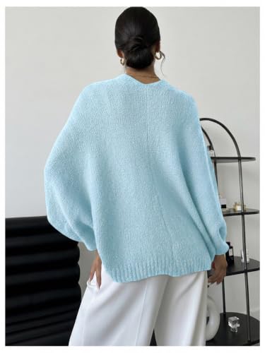 Image of GORGLITTER Women's Cropped Wrap Sweater Bat Wing Knit Poncho Tops