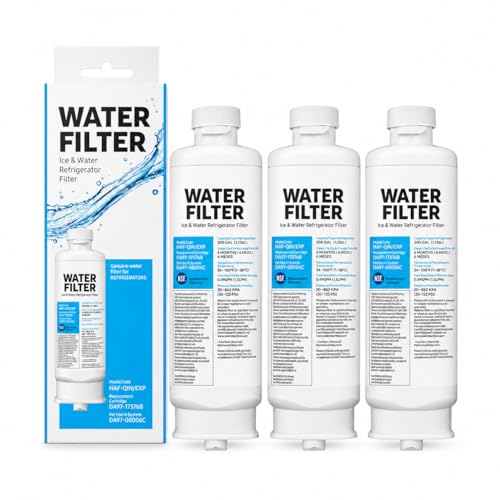 Water Filter Replacement for Samsung DA97-17376B HAF-Qin/EXP DA97-08006C RF28R7201SR RF28R7351SG RS27T5200SR - AFT1000T Faucet Mount Water Purification Unit (3 Pack)