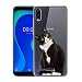 Produktbild ZhuoFan Wiko Y80 Hülle Silikon Transparent Clear Schutzhülle mit Muster Motiv Handyhülle Ultra Dünn Slim Stoßfest Weich TPU Bumper Case Backcover für Wiko Y80, Hockende Katze