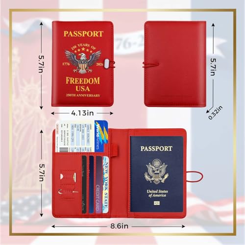 Image of Melsbrinna Premium Leather Passport Holder Covers Case, Waterproof Rfid Blocking Travel Wallet Passport Holder with Pen Holder, Cute Passport Book for Women /Men