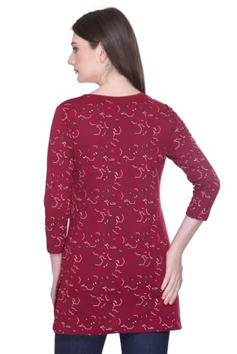 Image of Women Regular Fit Henley All Over Print T-Shirt (Combo of 2) | Small-5XL